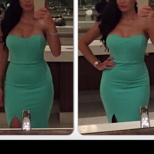 Strapless seafoom midi dress size small